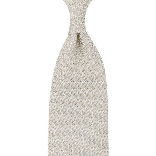 Grenadine / Garza Grossa Silk Tie - Cream - Self-Tipped