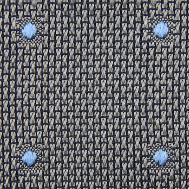 Dotted Grenadine / Garza Fina Bespoke Tie - Grey / Blue