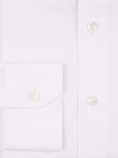 Spread Collar White Micro Twill Shirt