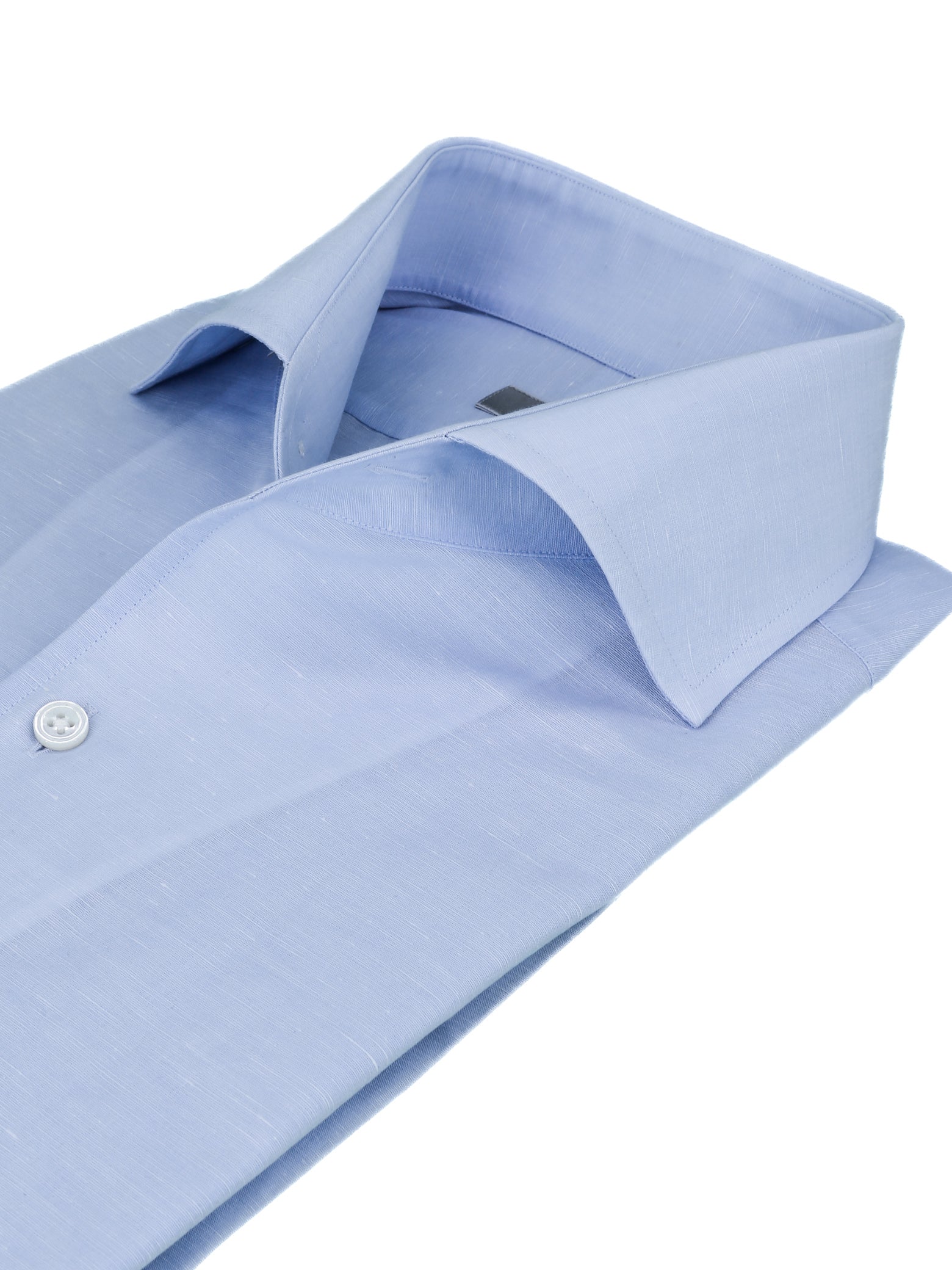 Sky Cotton Linen Ascot Collar Shirt
