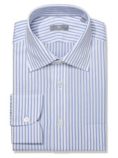 Blue Stripe Shirt with Herringbone Weave - Elgin Fit (SLIM)