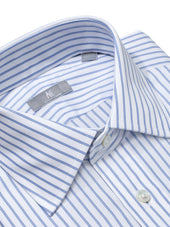 Blue Stripe Shirt with Herringbone Weave - Elgin Fit (SLIM)