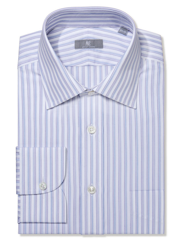 120s Purple and Blue Stripe Shirt - Elgin Fit (SLIM)