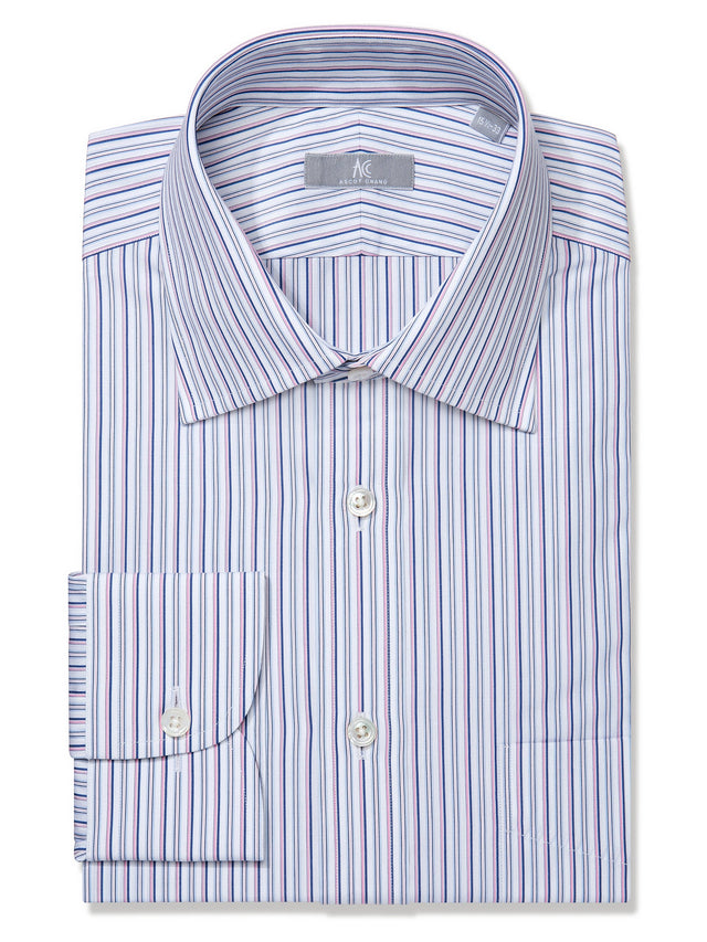Pink and Blue Stripe Shirt - Elgin Fit (SLIM)