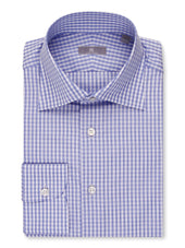 Light Blue Gingham Checked Shirt - Elgin Fit (Slim)