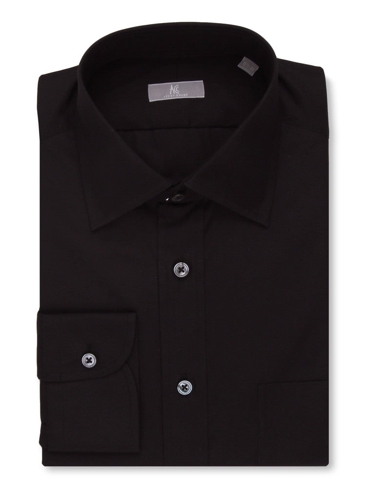 Solid Black Poplin Shirt - Elgin Fit (Slim)