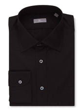 Solid Black Poplin Shirt - Elgin Fit (Slim)