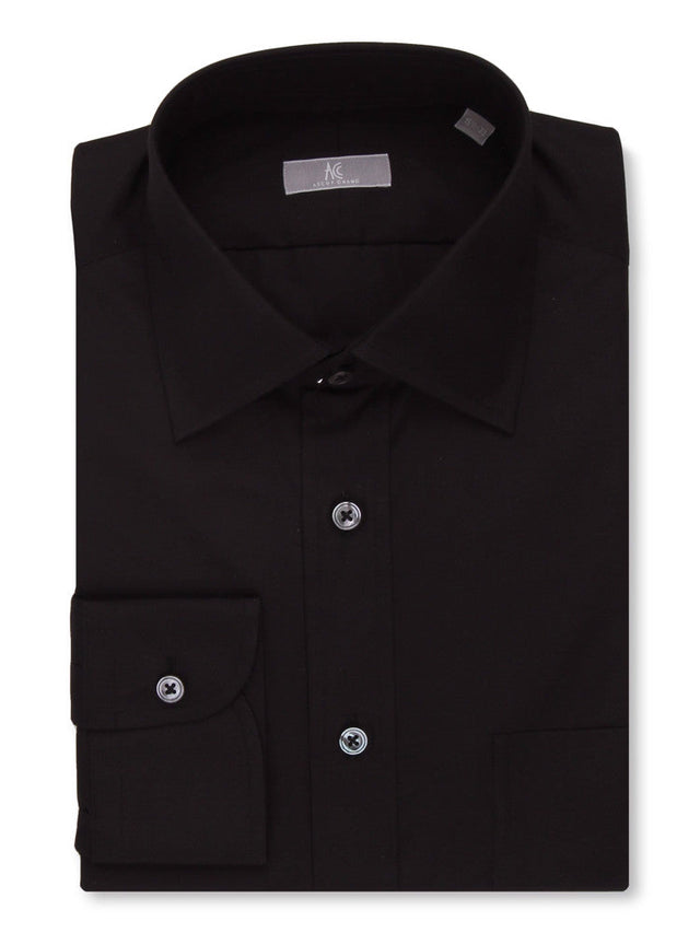 Solid Black Poplin Shirt - Elgin Fit (Slim)