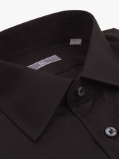 Solid Black Poplin Shirt - Elgin Fit (Slim)