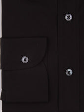 Solid Black Poplin Shirt - Elgin Fit (Slim)
