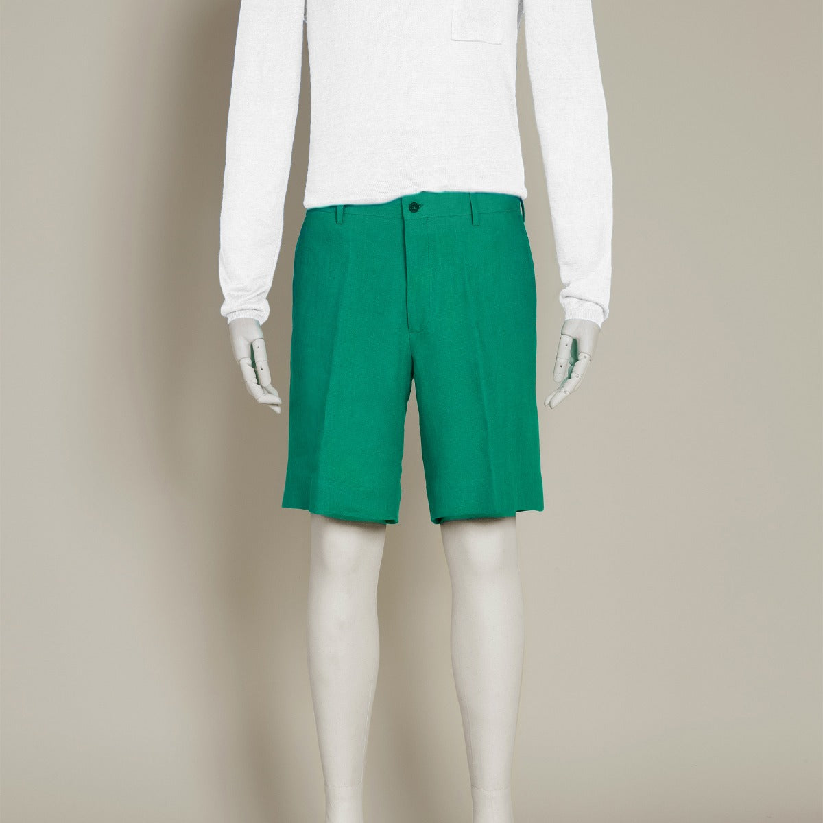 Tailored Linen Beach Shorts In