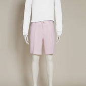 Tailored Linen Beach Shorts In Light Pink