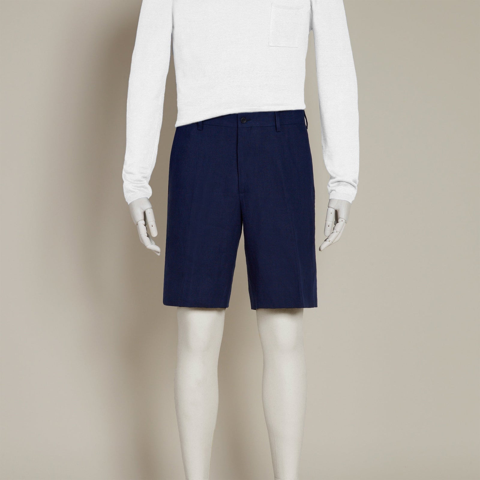 Tailored Linen Beach Shorts In