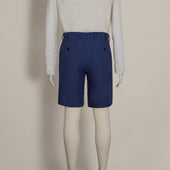 Tailored Linen Beach Shorts In Dark Blue