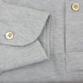 Long Sleeved Polo Shirt Wide Spread Regular Fit