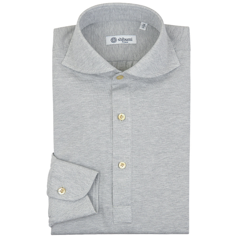Long Sleeved Polo Shirt Wide Spread Regular Fit