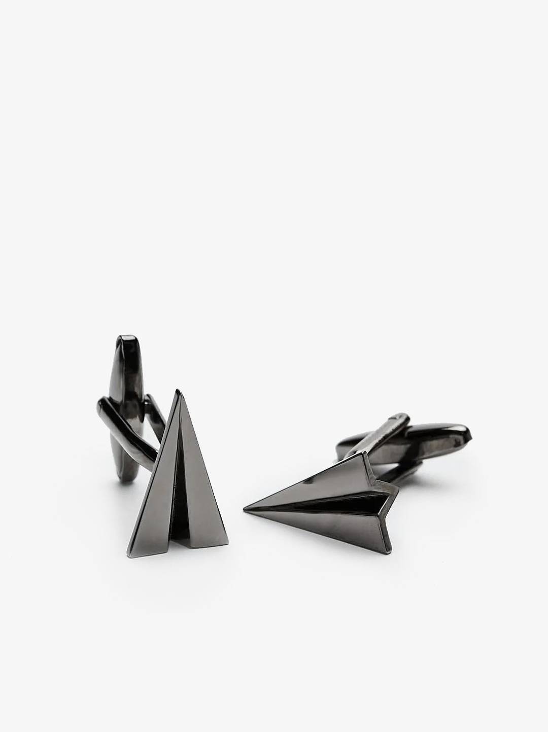Black Cufflinks Airplane