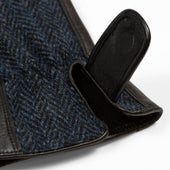 Blue Cashmere Lined Gloves With Harris Tweed Back