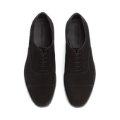 Cap Toe Oxford Shoe With Rubber Sole [Men Black suede calfskin]