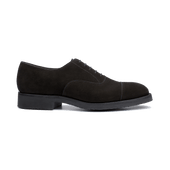 Cap Toe Oxford Shoe With Rubber Sole [Men Black suede calfskin]