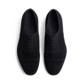 Cap Toe Oxford Shoe With Rubber Sole[Men Navy blue suede calfskin]