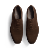 Cap Toe Oxford Shoe With Rubber Sole[Men Brown suede calfskin]