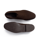 Cap Toe Oxford Shoe With Rubber Sole[Men Brown suede calfskin]