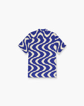 Blue Rippling Viscose Shirt