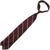 Striped Boucle Silk Tie Navy Hand Rolled