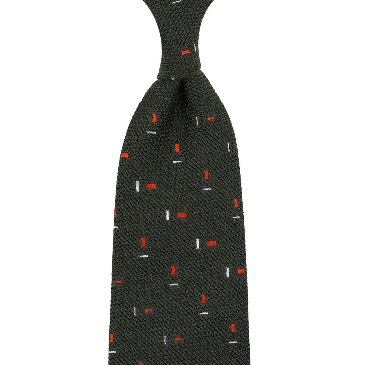 Geometrical Cashmere Silk Grenadine Tie Hand Rolled