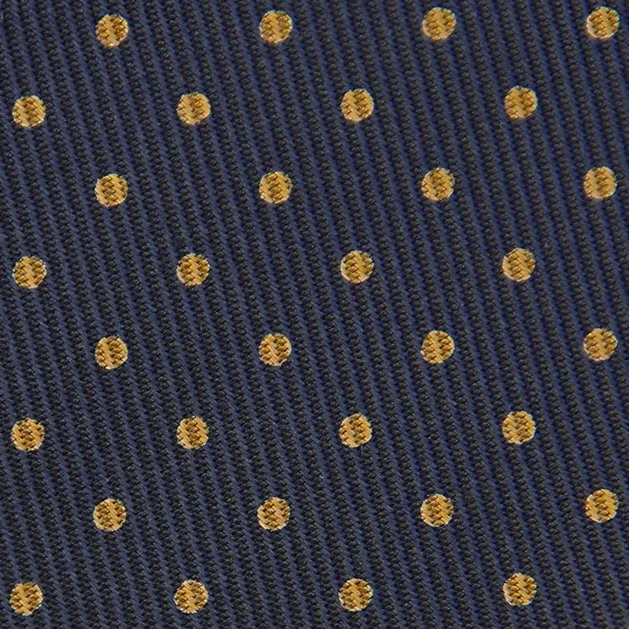 50oz Dotted Printed Bespoke Silk Tie Gold