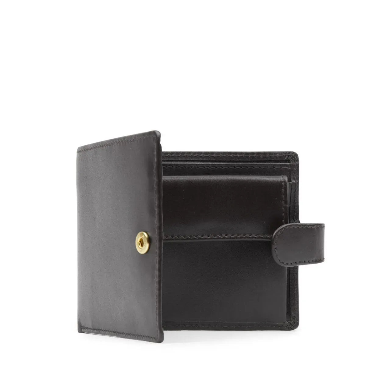 Coin purse wallet with tab closure – Ebony Black