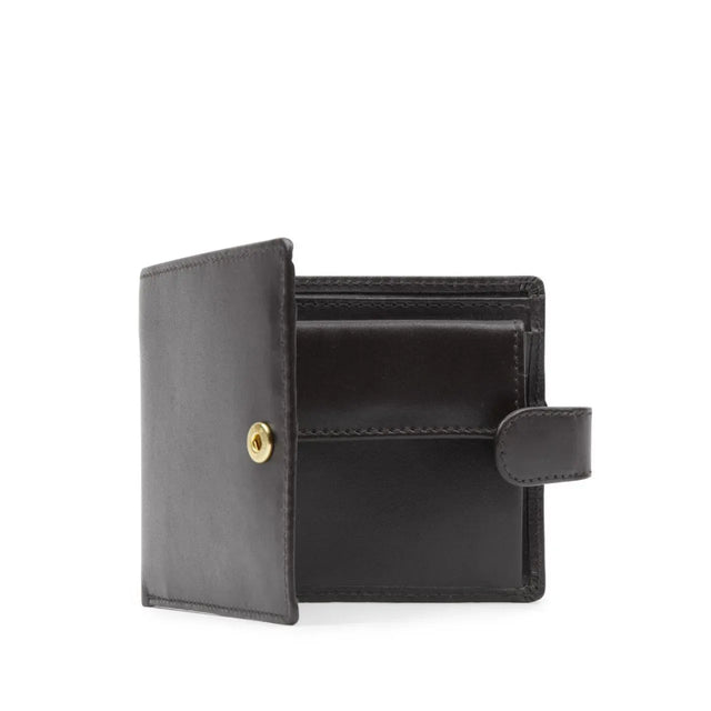 Coin purse wallet with tab closure – Ebony Black
