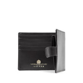 Coin purse wallet with tab closure – Ebony Black