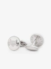 White & Silver Cufflinks Motif