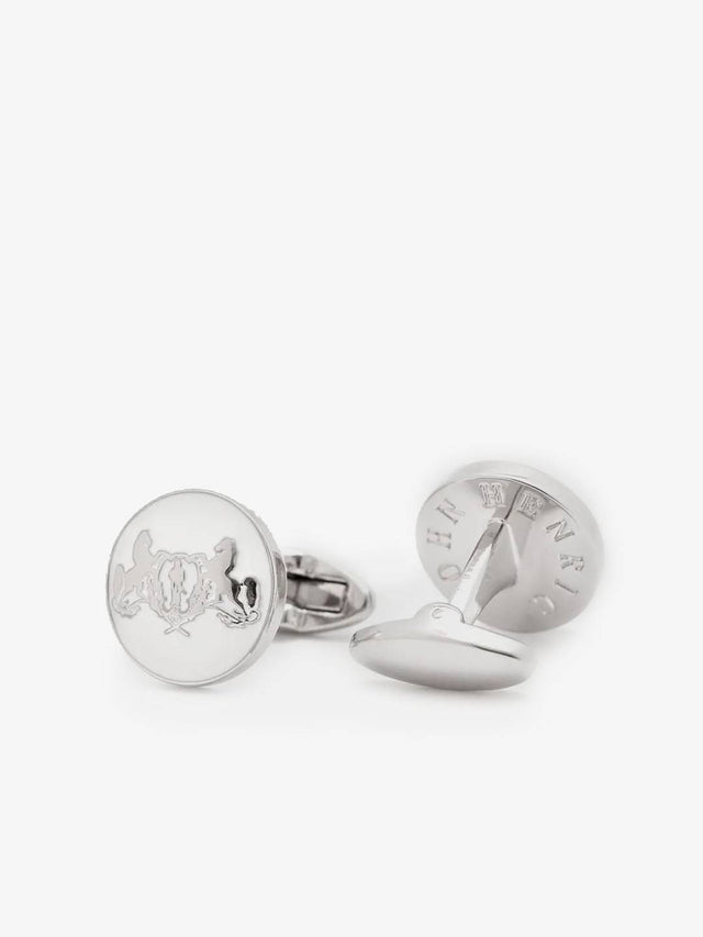 White & Silver Cufflinks Motif