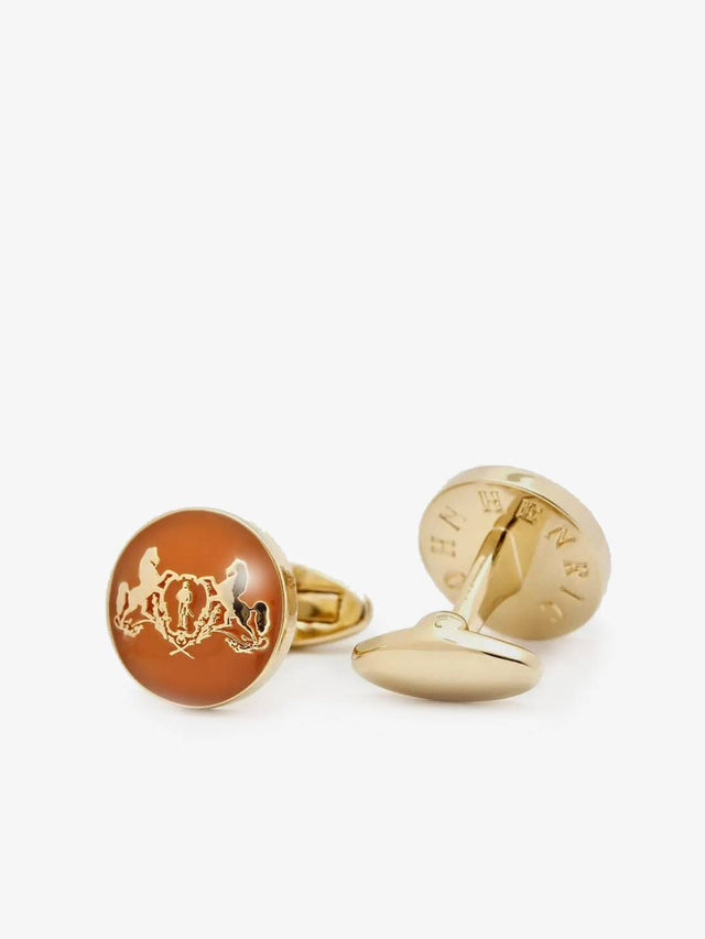 Orange & Gold Cufflinks Motif