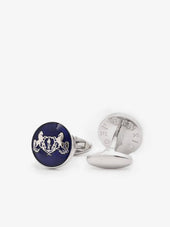 Dark Blue & Silver Cufflinks Motif