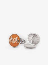 Orange & Silver Cufflinks Motif