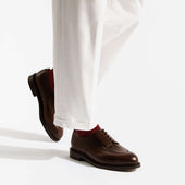 Half-Hunt Derby [Men Brown soft calfskin with patina]