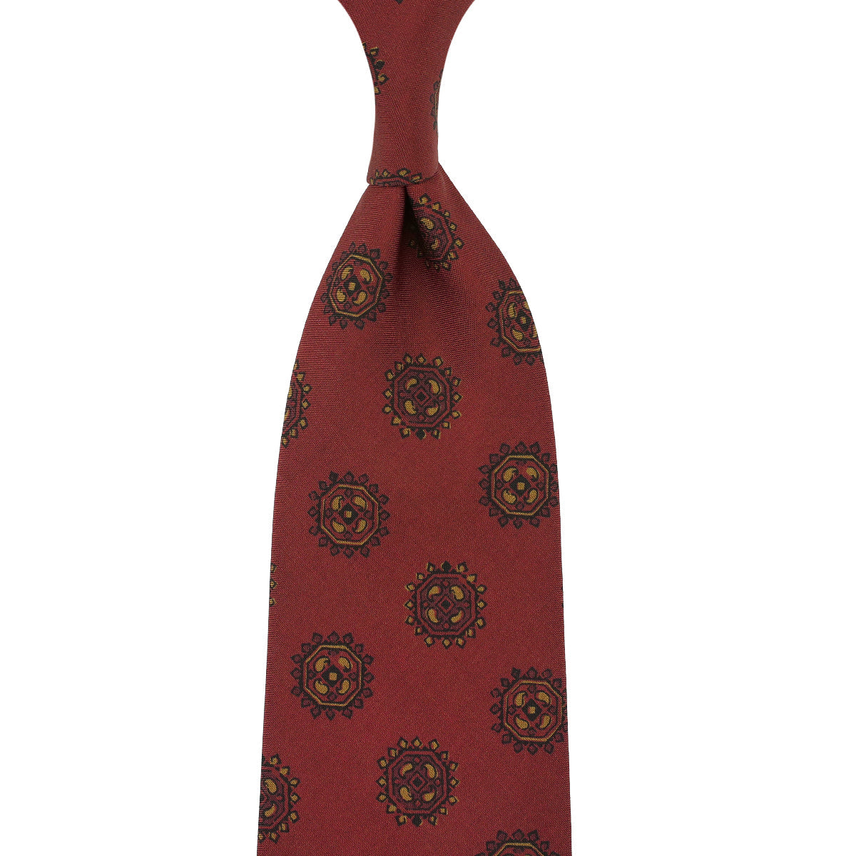 Madder Silk Tie Cherry Hand Rolled