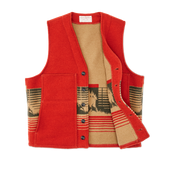 Jacquard Wool Vest - Red / Khaki / Forest Multi