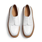 Triple Sole Golf Derby[Men White soft calfskin]