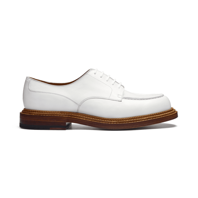 Triple Sole Golf Derby[Men White soft calfskin]