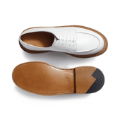 Triple Sole Golf Derby[Men White soft calfskin]