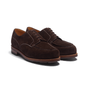 Derby Golf [Men Chocolate suede calfskin with contrasted stitching]