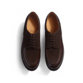 Derby Golf [Men Dark brown box calfskin & Dark brown Suede calf leather]