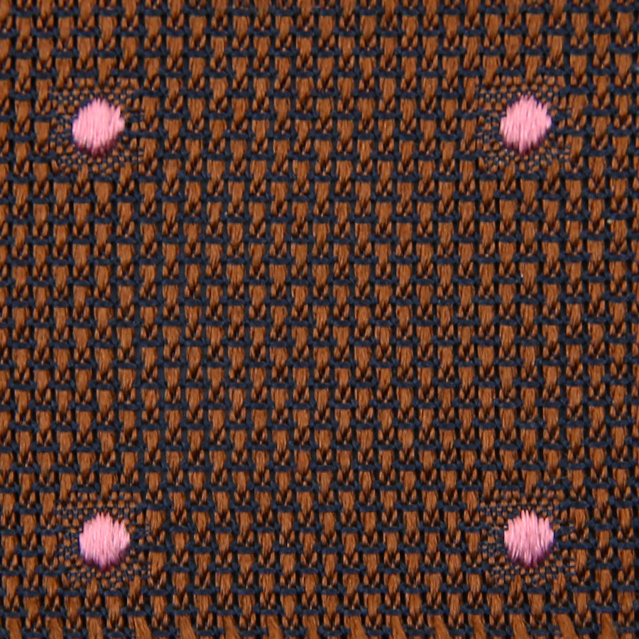 Dotted Grenadine Garza Fina Bespoke Tie Brown Pink