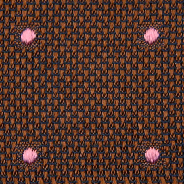 Dotted Grenadine / Garza Fina Bespoke Tie - Brown / Pink