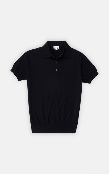 Black Cool Cotton Short Sleeve Polo - Final Sale